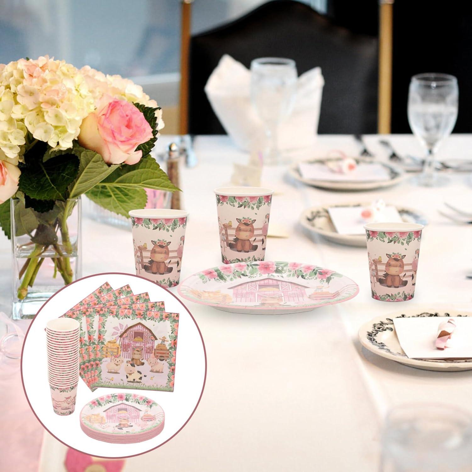 Juego de Utensilios de Fiesta de Papel Ibasenice Granja 79 Piezas