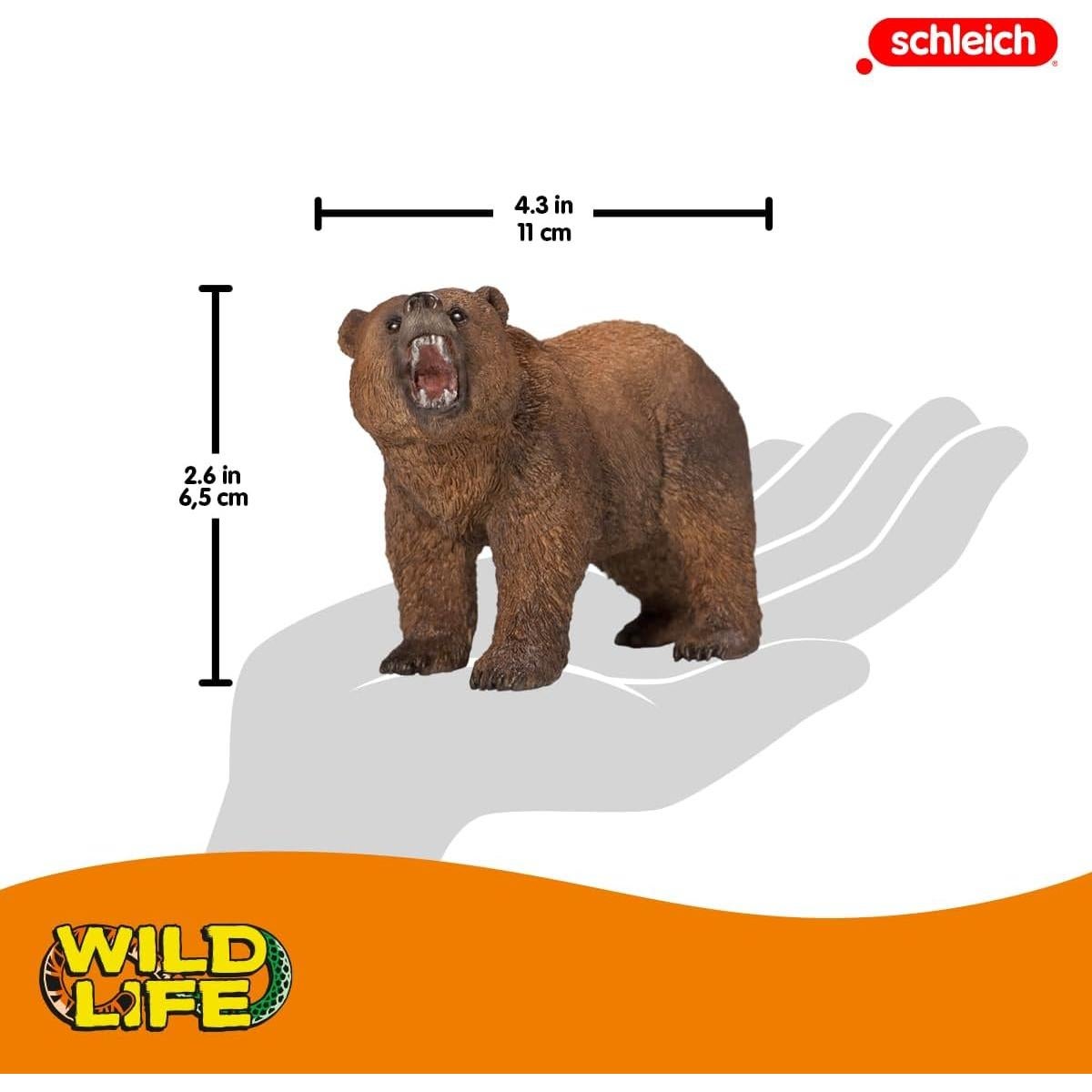 Figura Oso Grizzly Schleich 6.6 cm Pintada a Mano