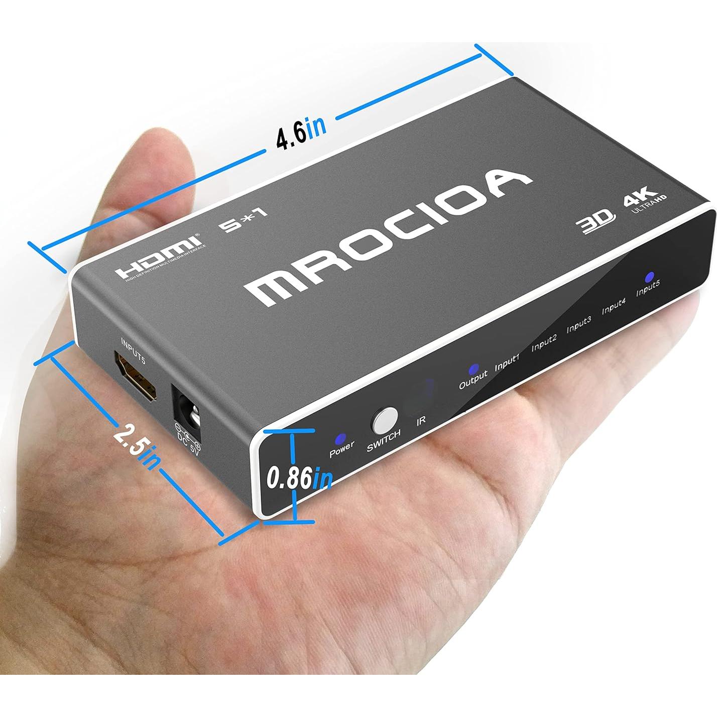 Conmutador HDMI 5 en 1 CY D514 4K 60Hz con Control Remoto