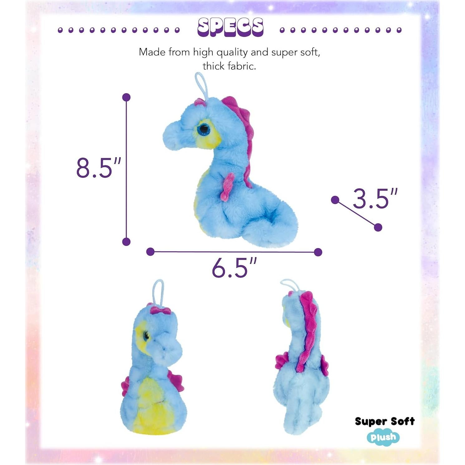 Peluche Caballito de Mar DolliBu Azul 21.59 cm Suave