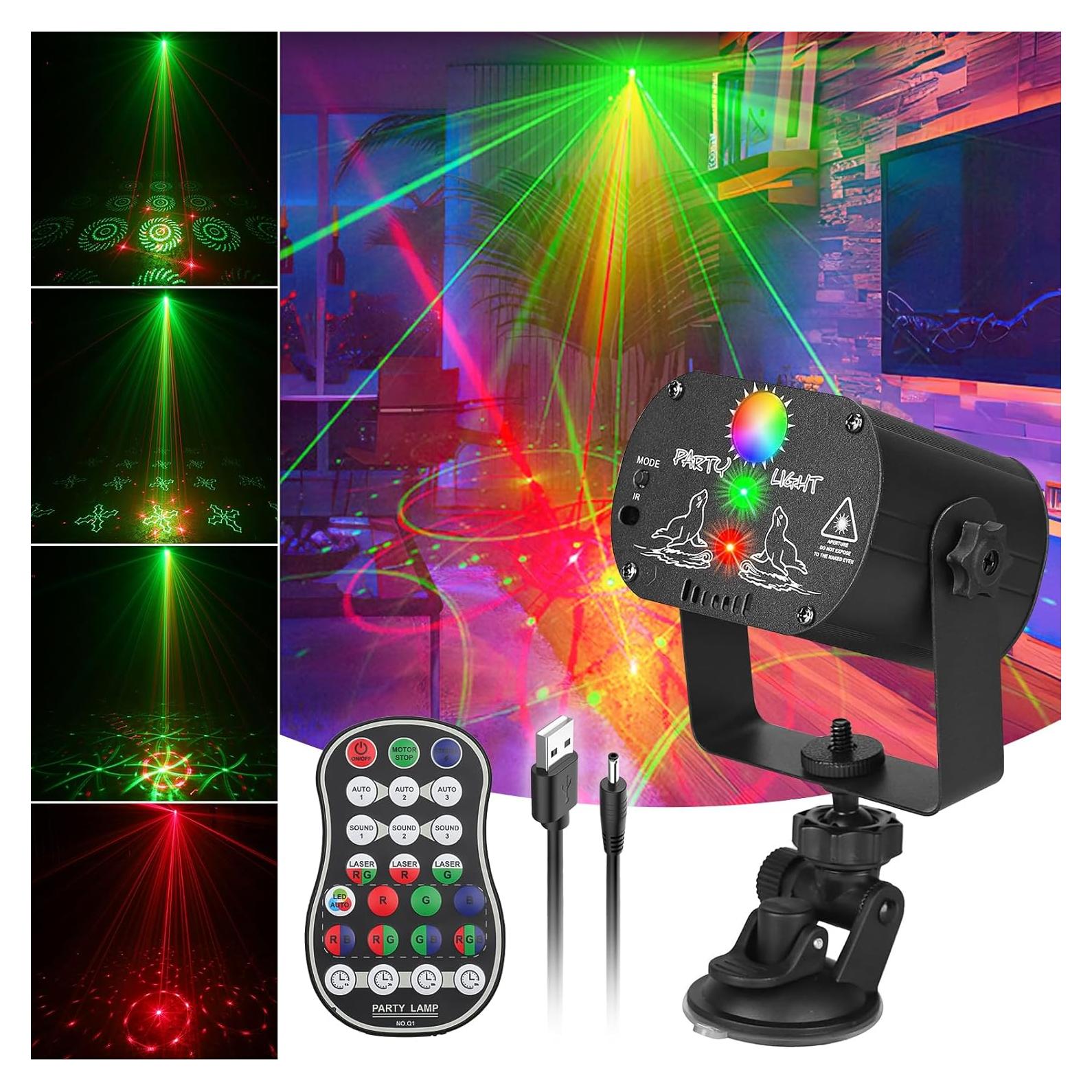 Proyector Estroboscópico LED RGB Qajok DQ-R60 con Control Remoto