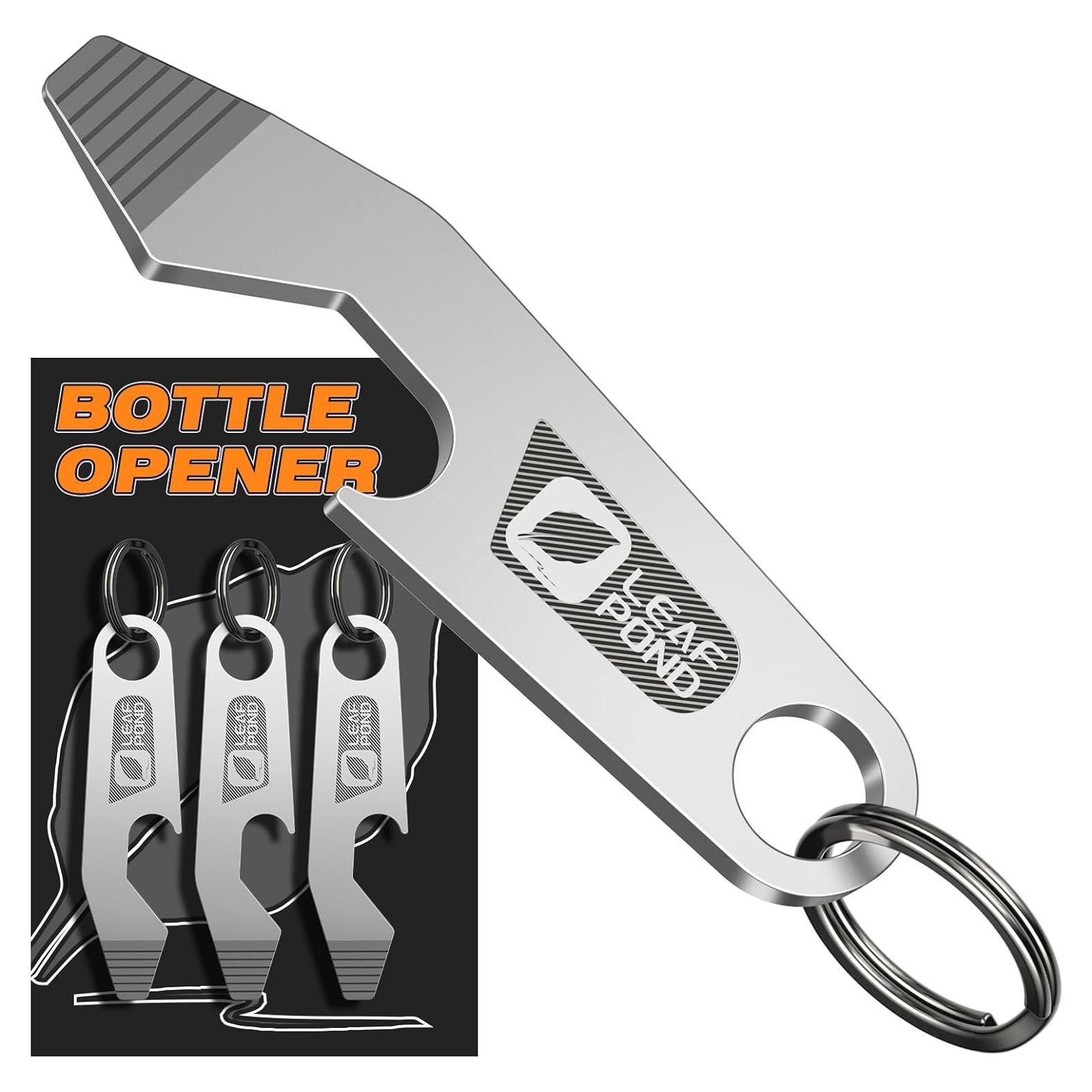 Llavero Abrebotellas EDC Leaf Pond - 3 Piezas Acero Inoxidable