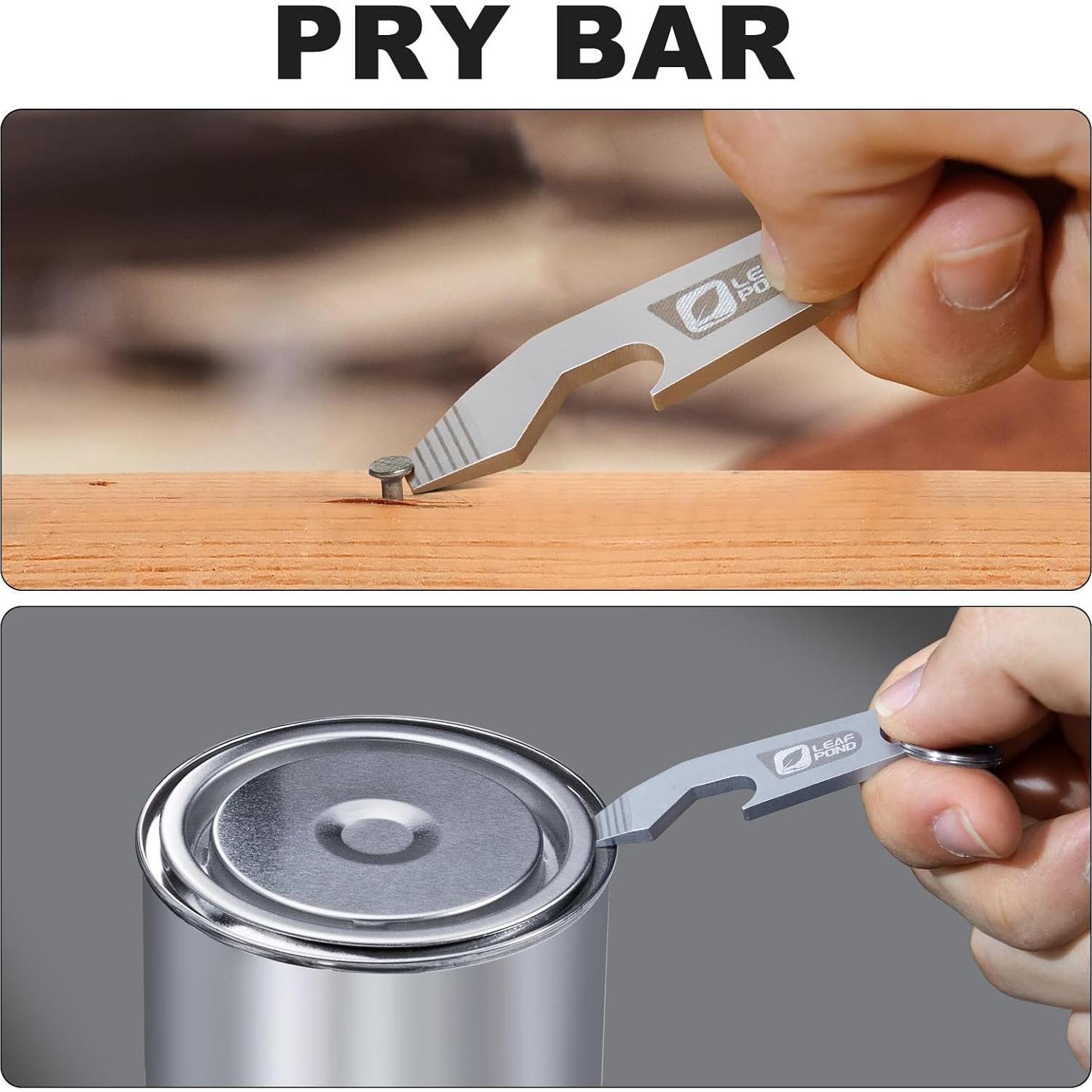 Llavero Abrebotellas EDC Leaf Pond - 3 Piezas Acero Inoxidable