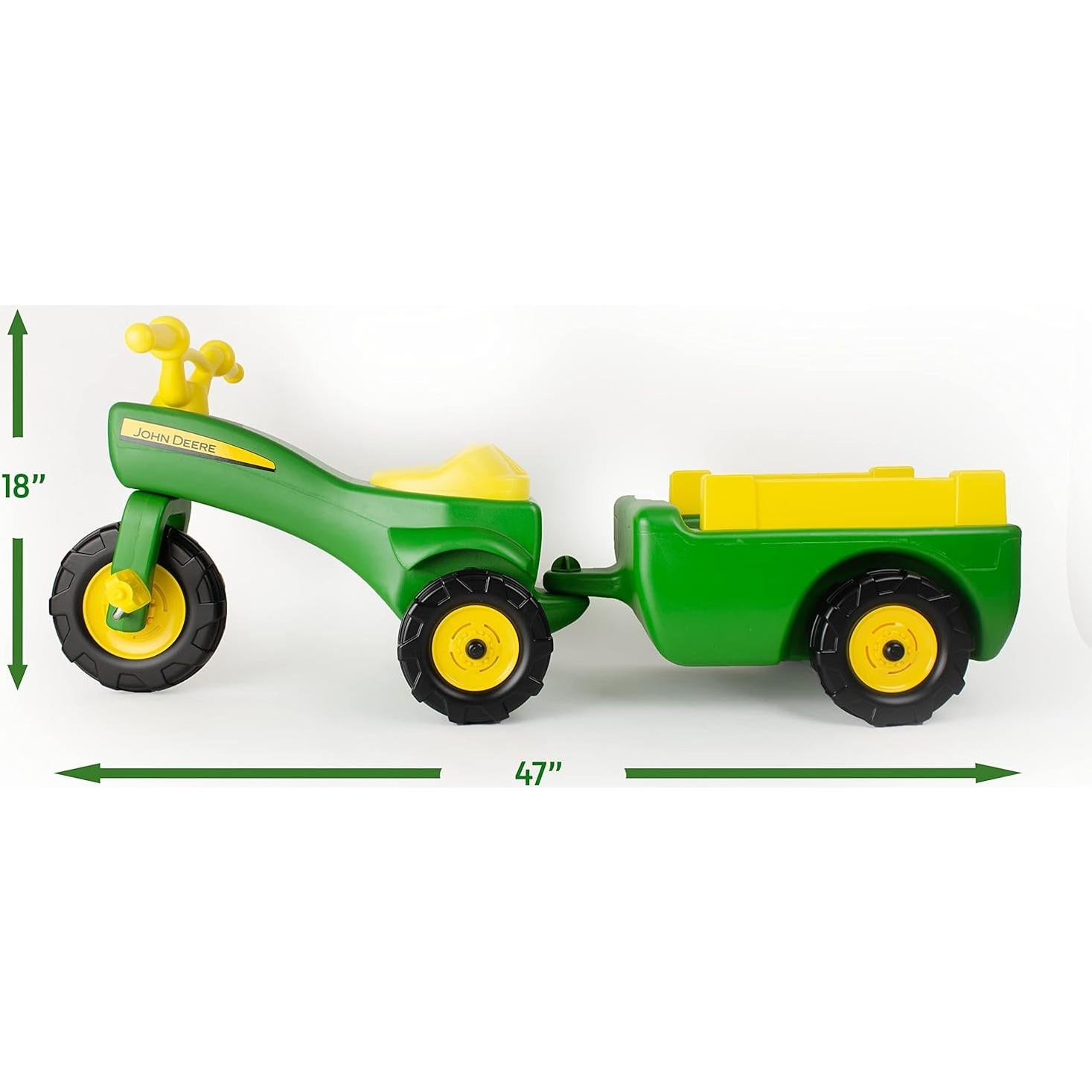 Tractor Pedal John Deere con Remolque para Niños 18M-3A