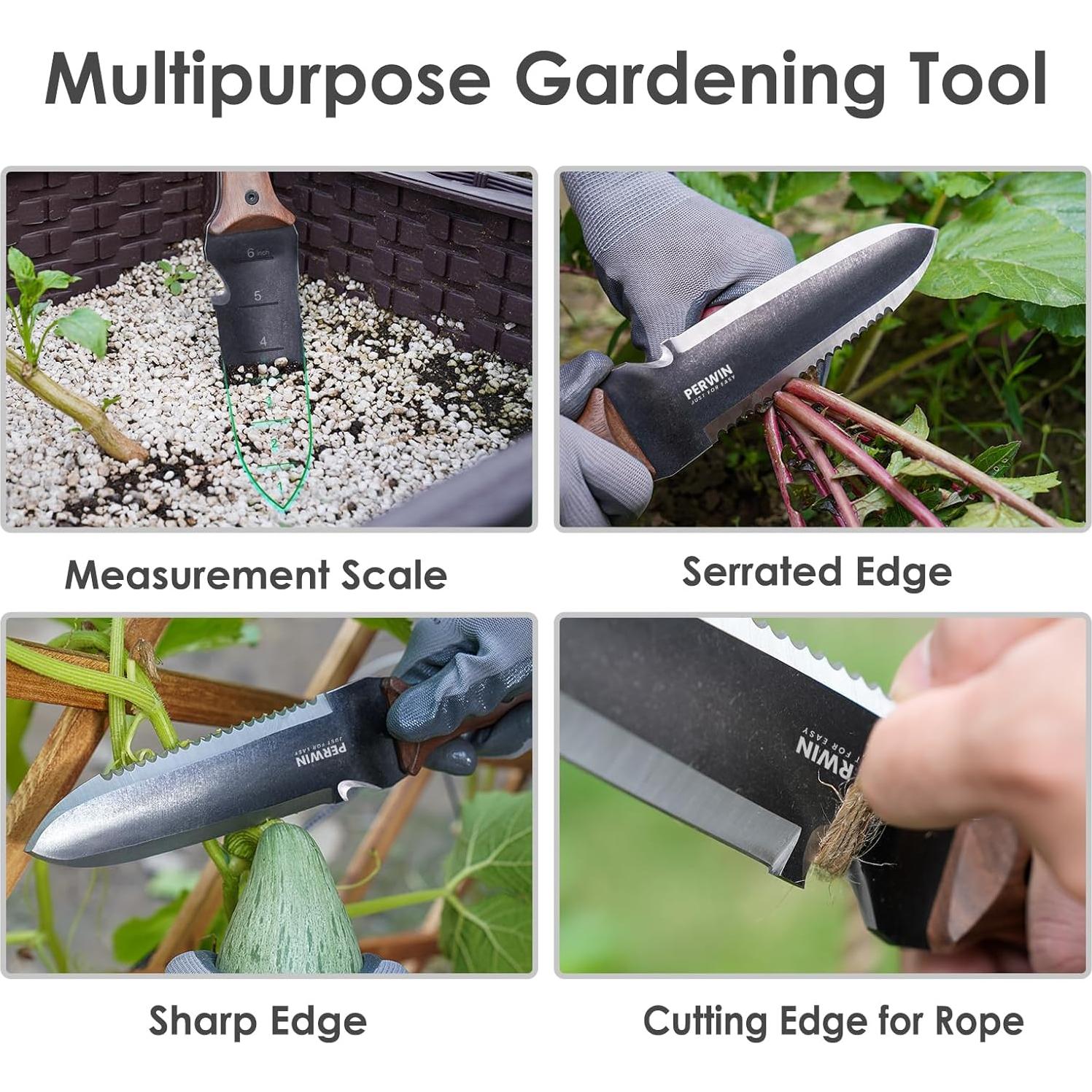 Cuchillo de Jardín Hori Hori PERWIN 30.73 cm Acero Inoxidable