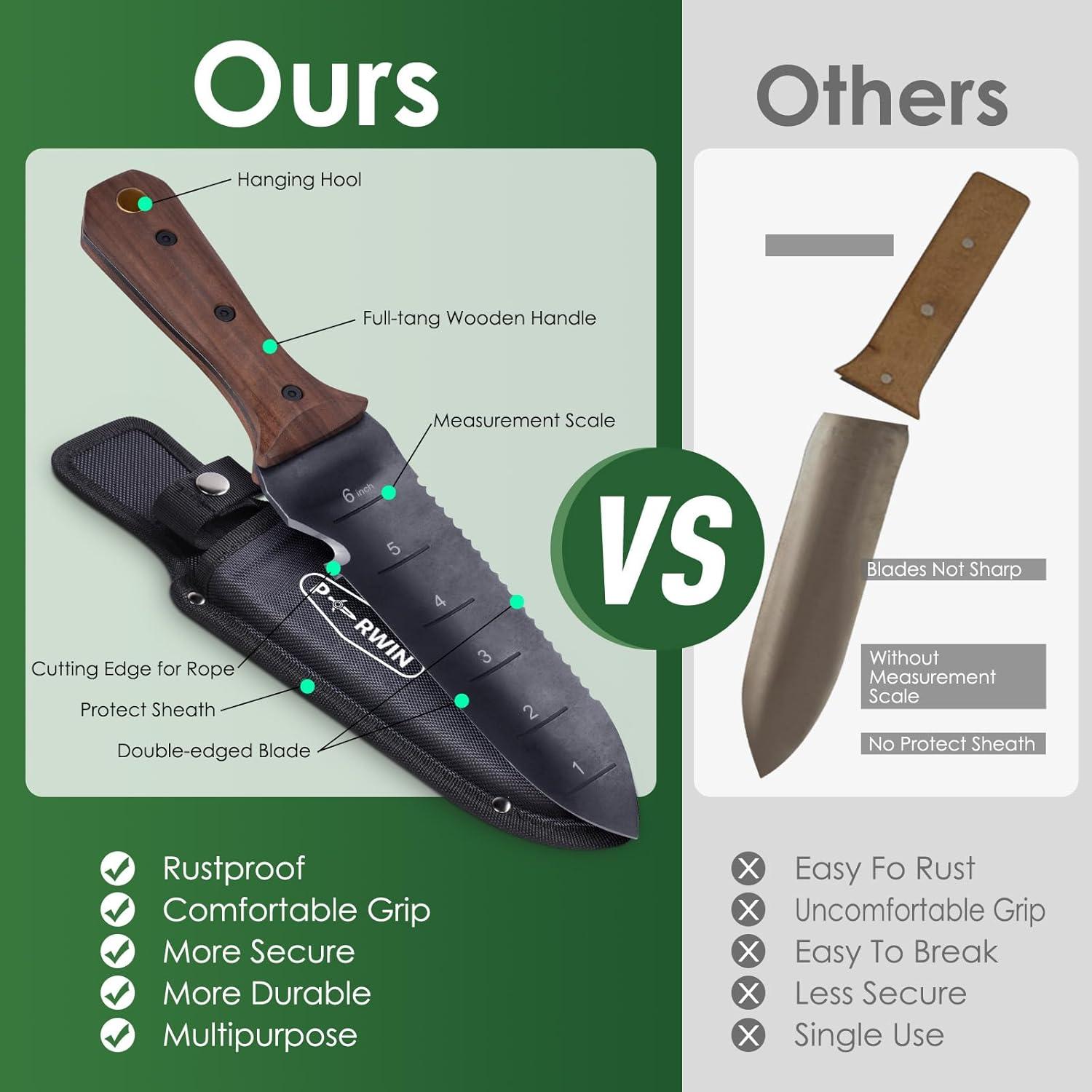 Cuchillo de Jardín Hori Hori PERWIN 30.73 cm Acero Inoxidable