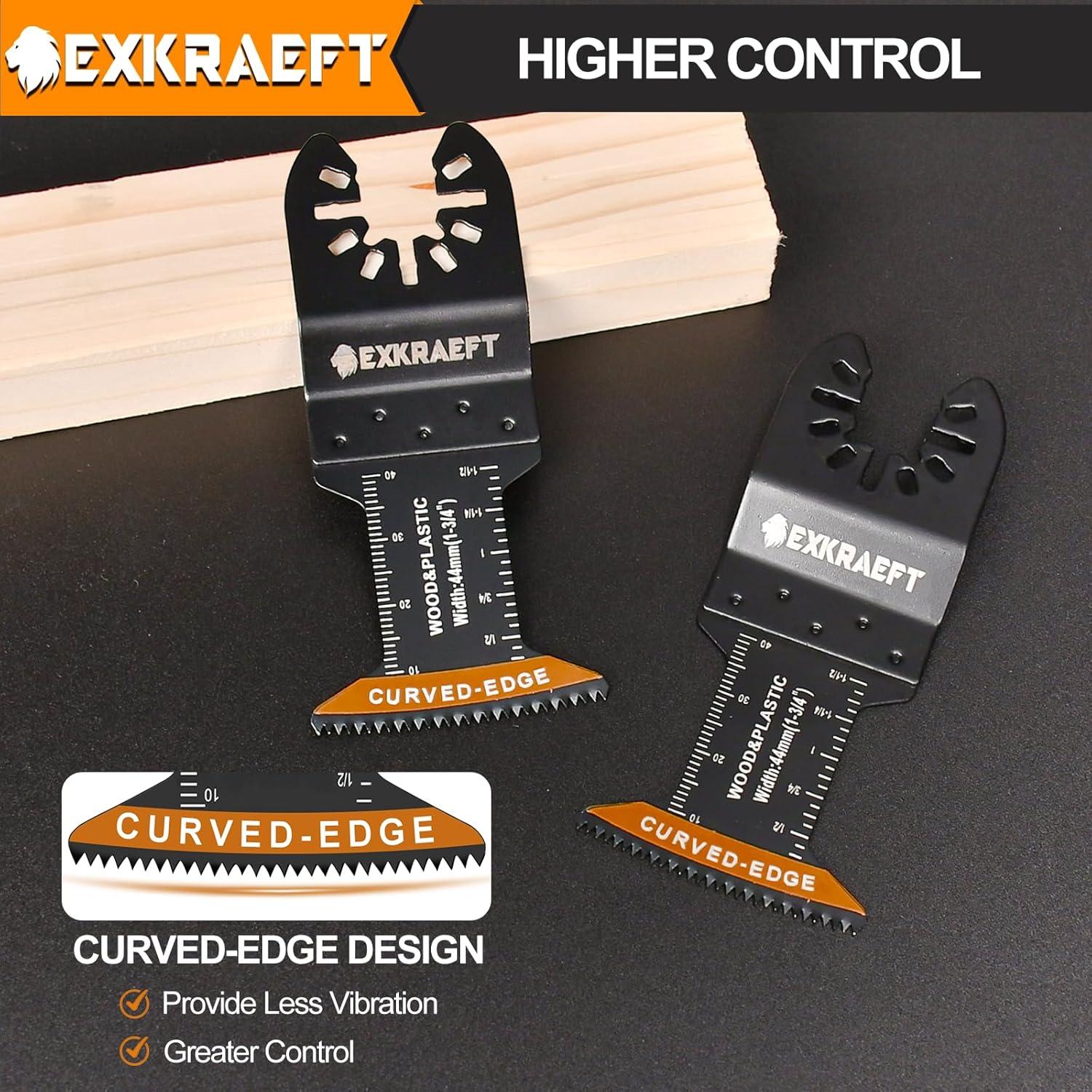 50 Hojas Oscilantes Titanio EXKRAEFT para Metal y Madera