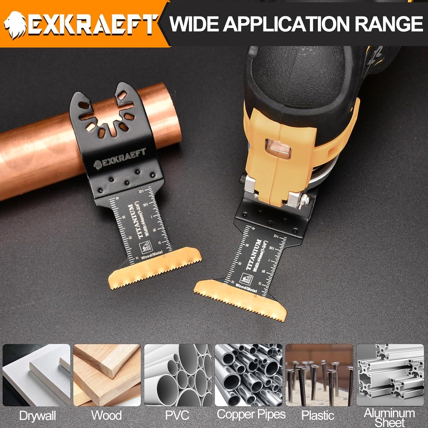 50 Hojas Oscilantes Titanio EXKRAEFT para Metal y Madera