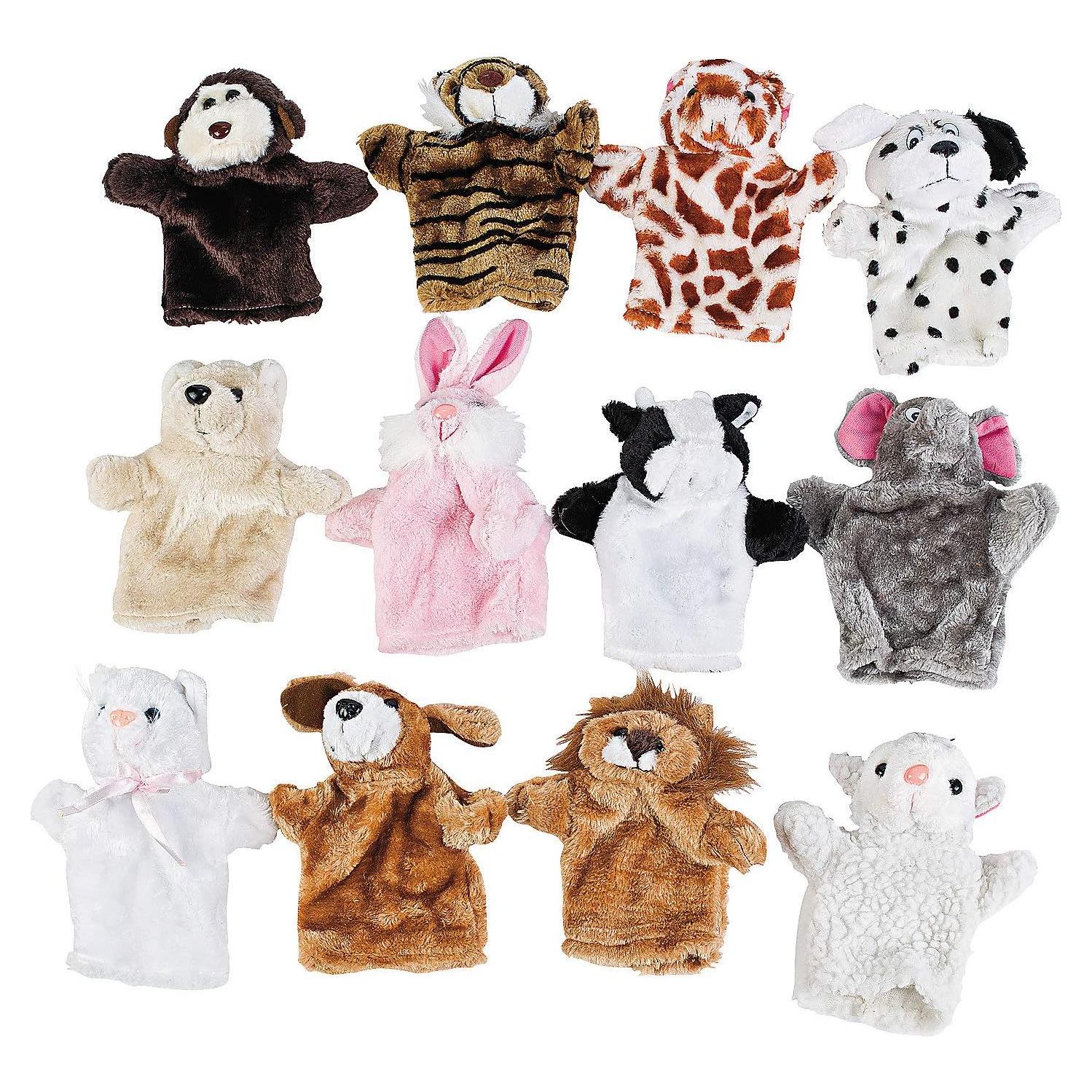 Títeres de Mano de Animales de Peluche Fun Express - 12 Piezas 20.3 cm