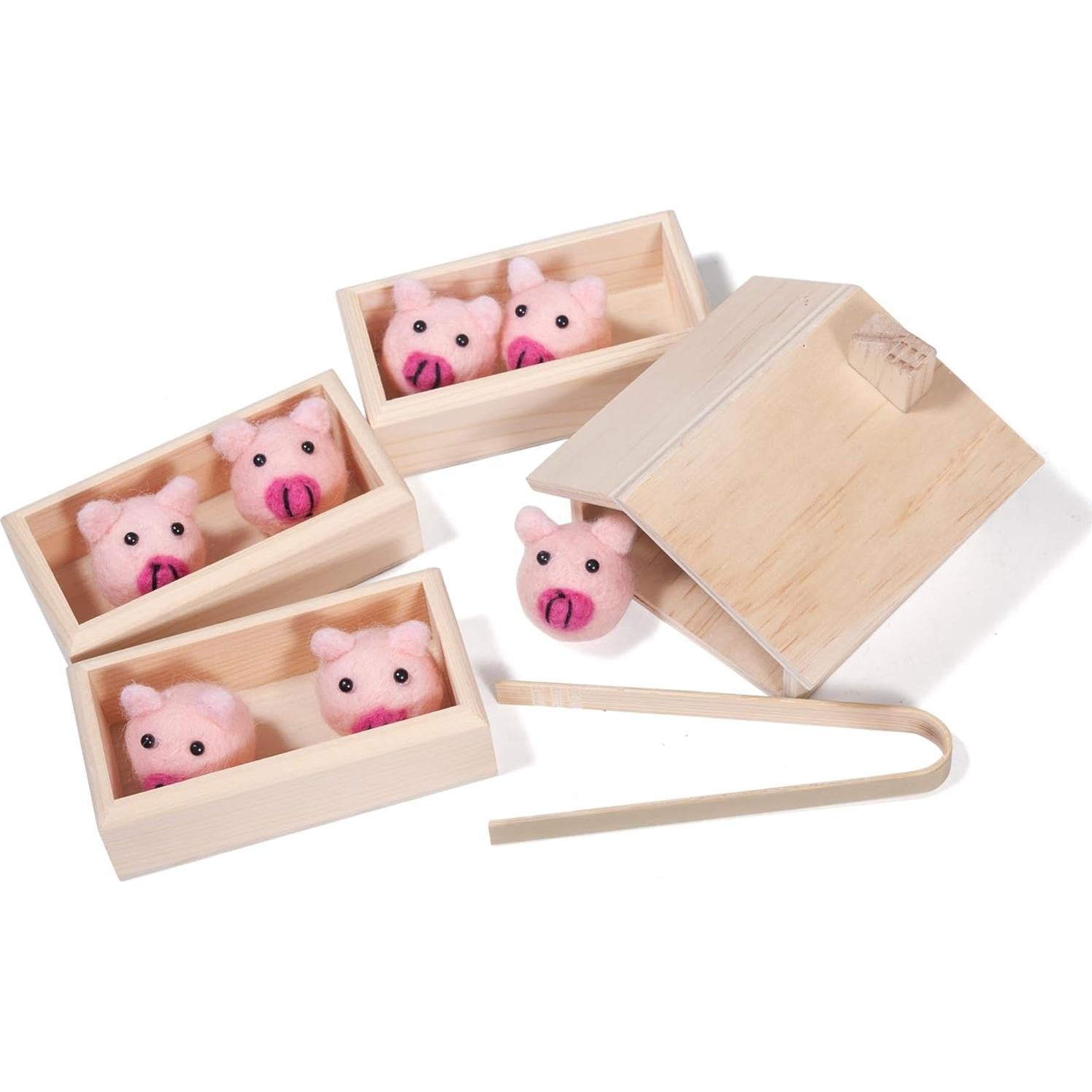 Juguete de Granja Montessori Madera Cerdo 17x15x8cm