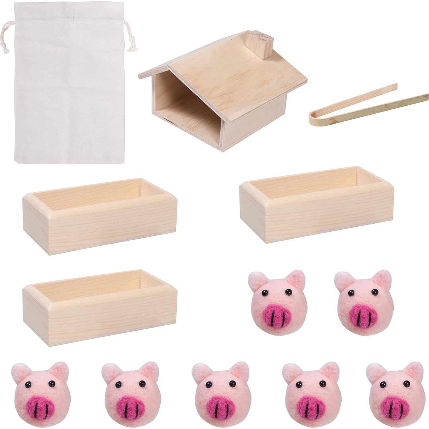 Juguete de Granja Montessori Madera Cerdo 17x15x8cm