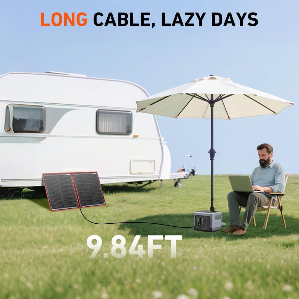 Panel Solar Plegable DOKIO 100W 18V con USB para Camping