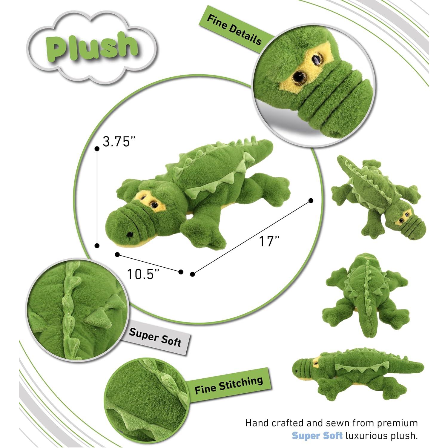 Peluche Cocodrilo DolliBu Verde Suave 43 cm Ideal para Abrazar