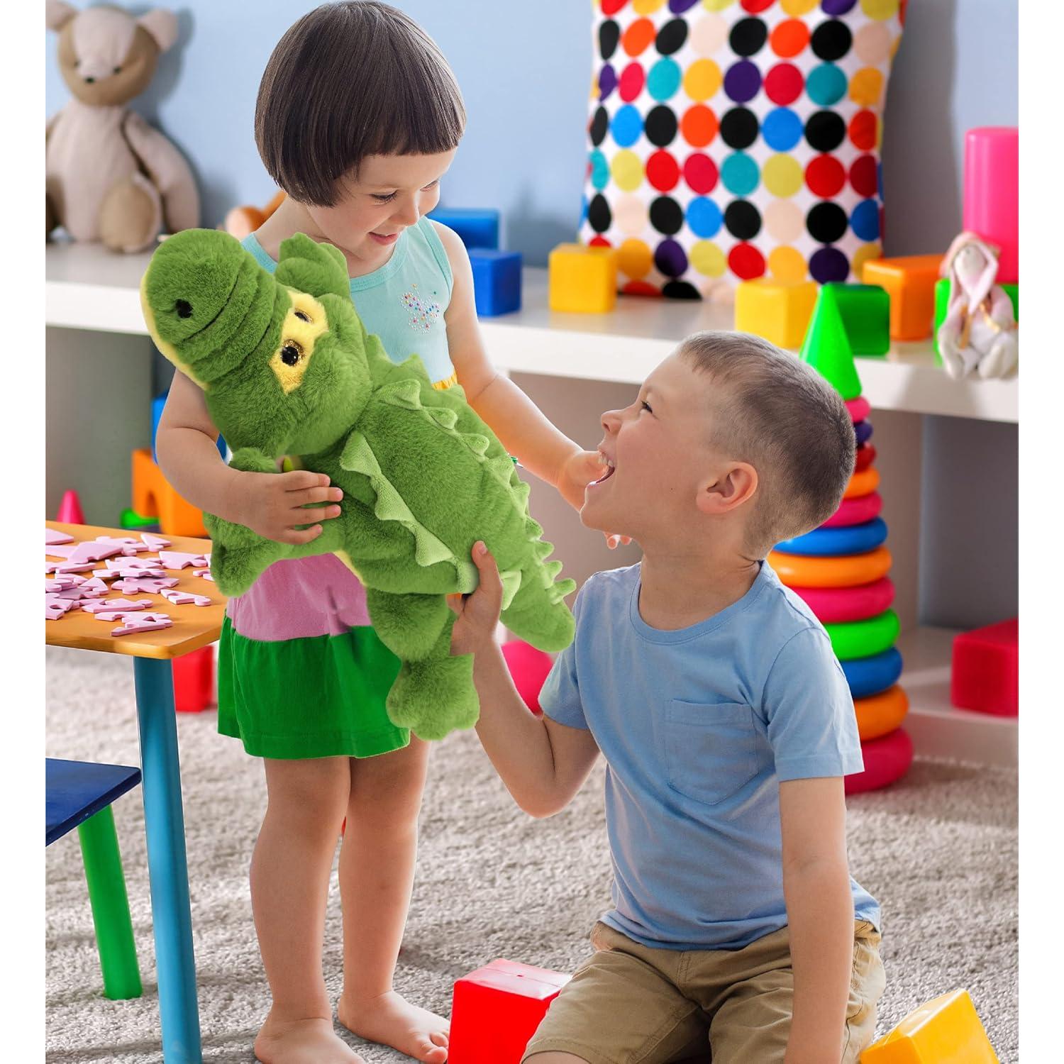 Peluche Cocodrilo DolliBu Verde Suave 43 cm Ideal para Abrazar