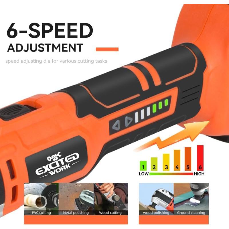 Kit Herramientas Oscilantes Inalámbricas 20V LAZYLAND 6 Velocidades