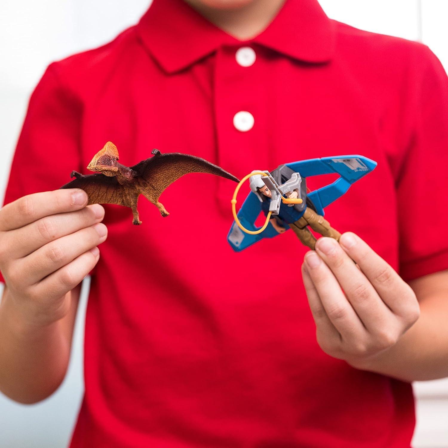 Set de Juego Schleich Jetpack Chase Dinosaurios 7 Piezas