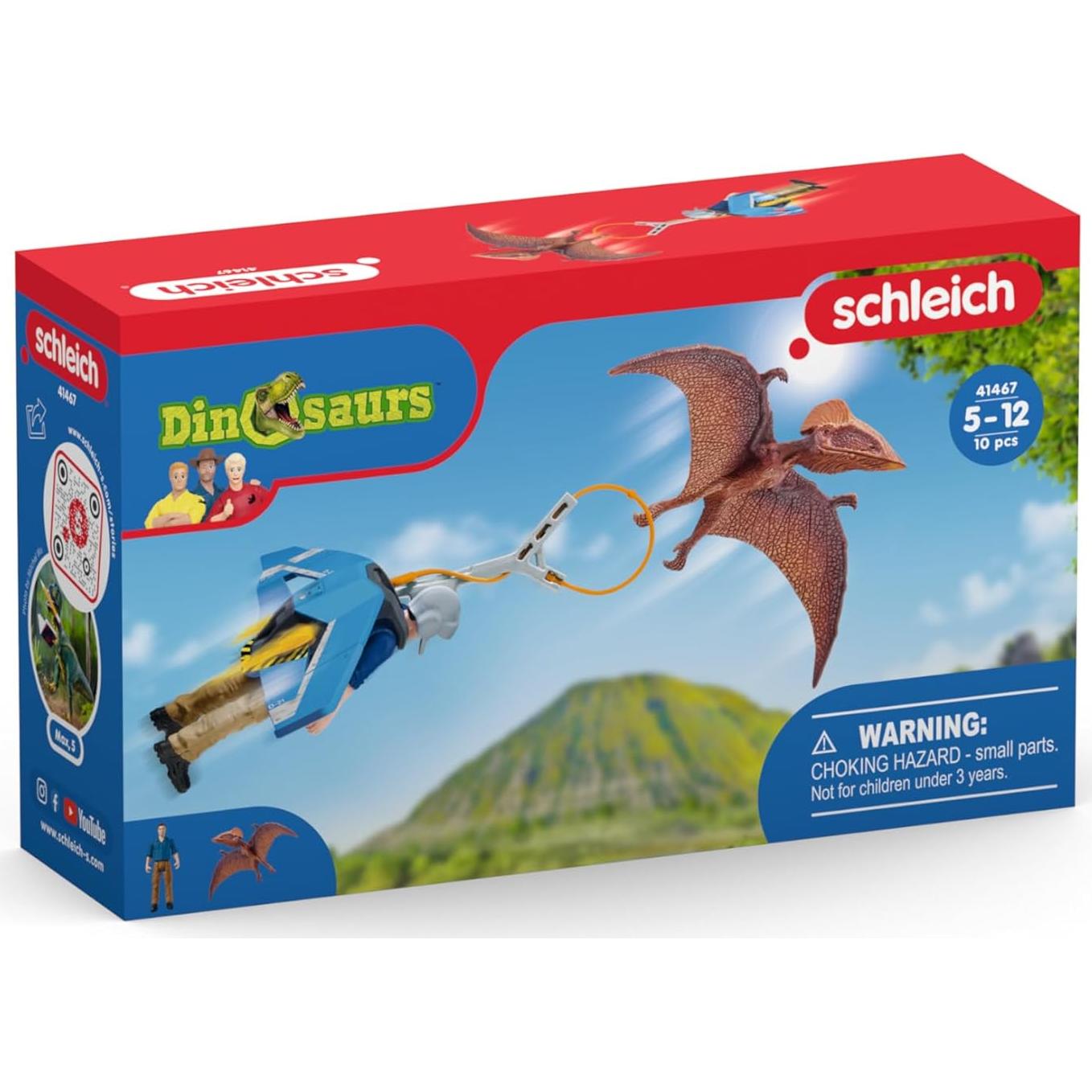Set de Juego Schleich Jetpack Chase Dinosaurios 7 Piezas