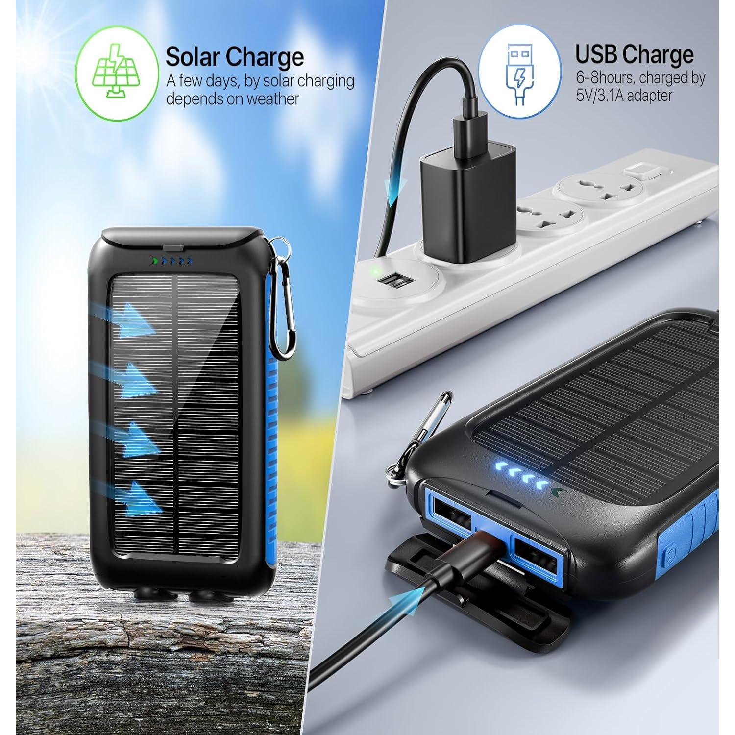 Cargador Solar Portátil Nuynix 20000mAh Impermeable IP67