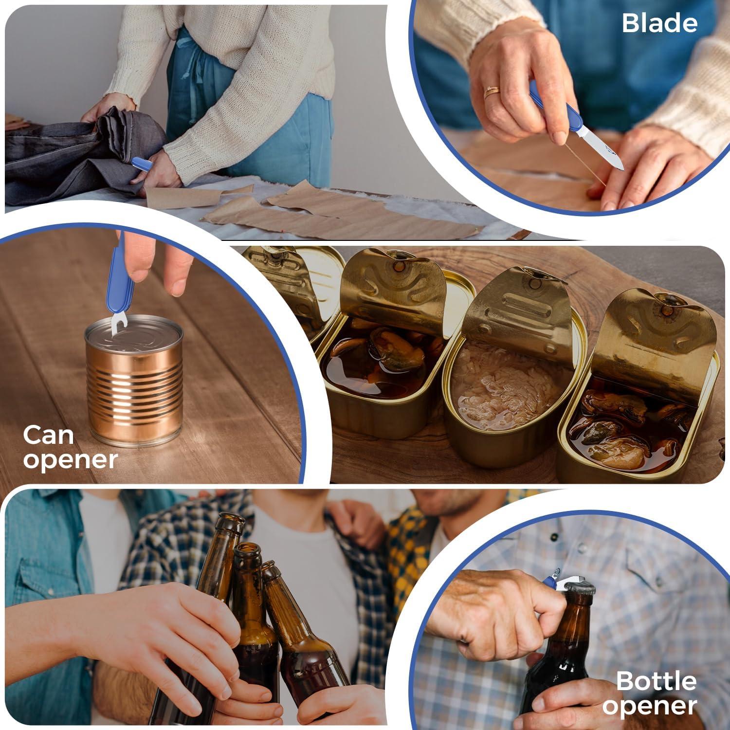 Cuchillo de Bolsillo 6 en 1 Buen Trabajador - Mini Multiherramienta Azul