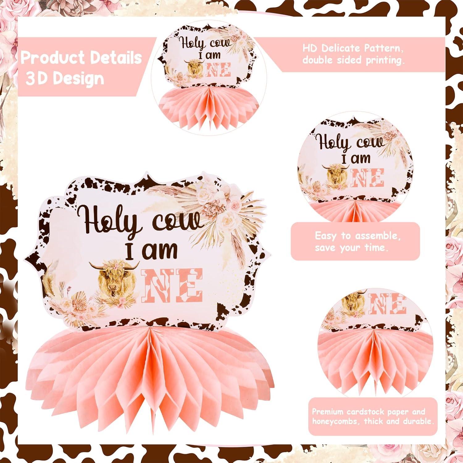 Centros de Mesa Vaca Funmemoir 8 Piezas Decoración Cumpleaños