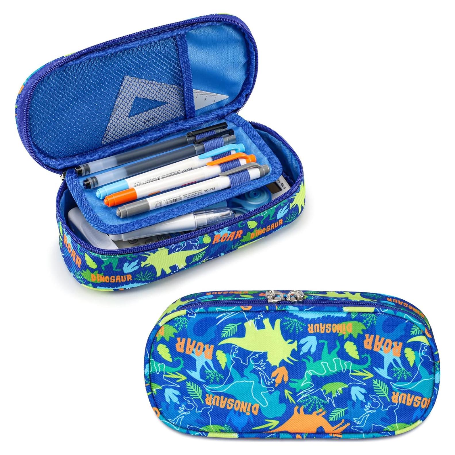 Estuche de Lápices Bagseri Dinosaurio Azul 22.86x10.41cm