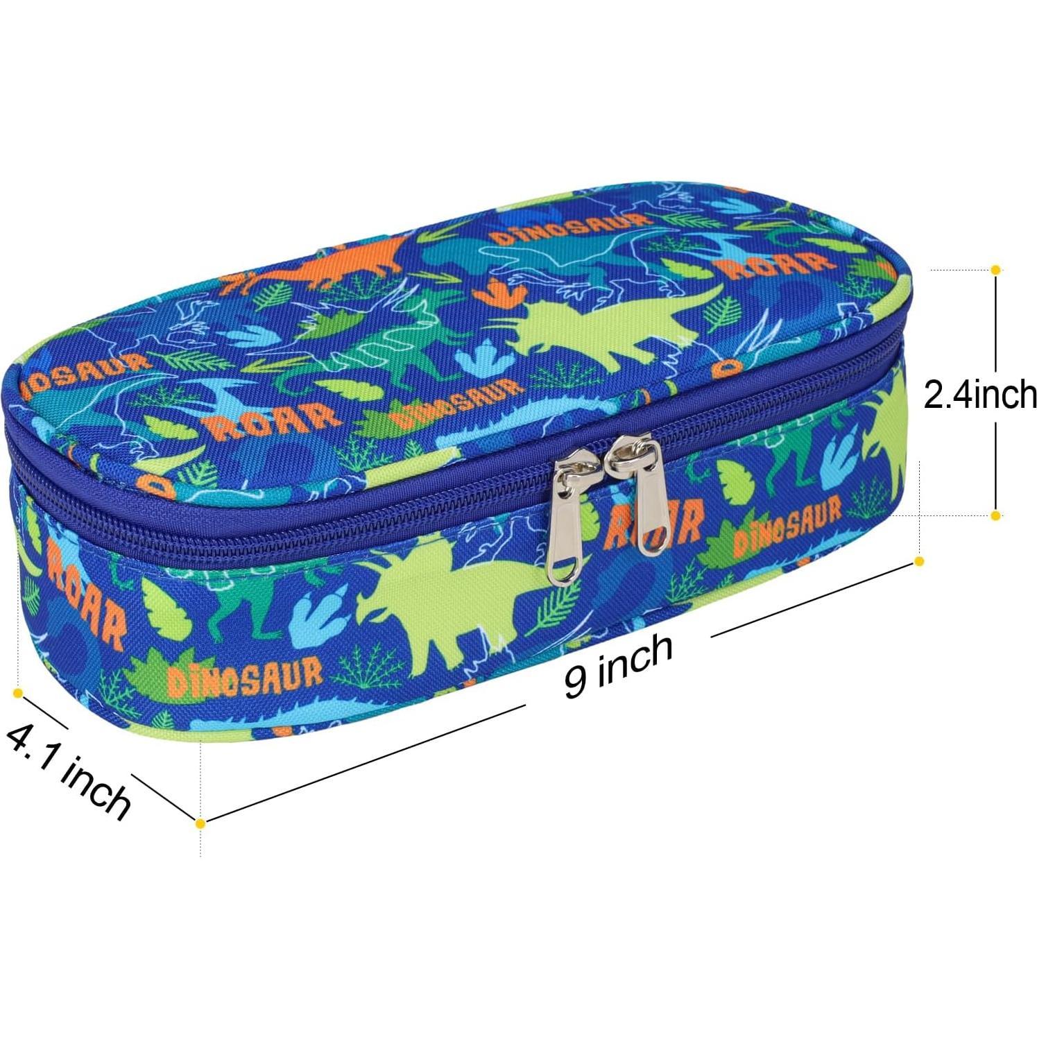 Estuche de Lápices Bagseri Dinosaurio Azul 22.86x10.41cm