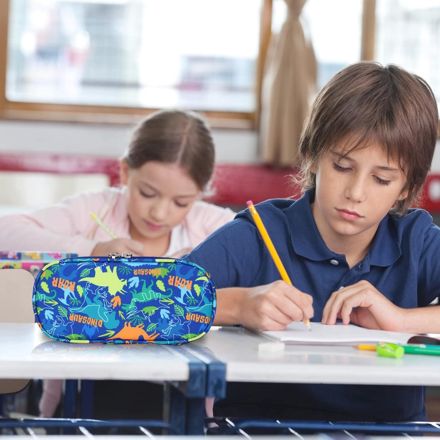 Estuche de Lápices Bagseri Dinosaurio Azul 22.86x10.41cm