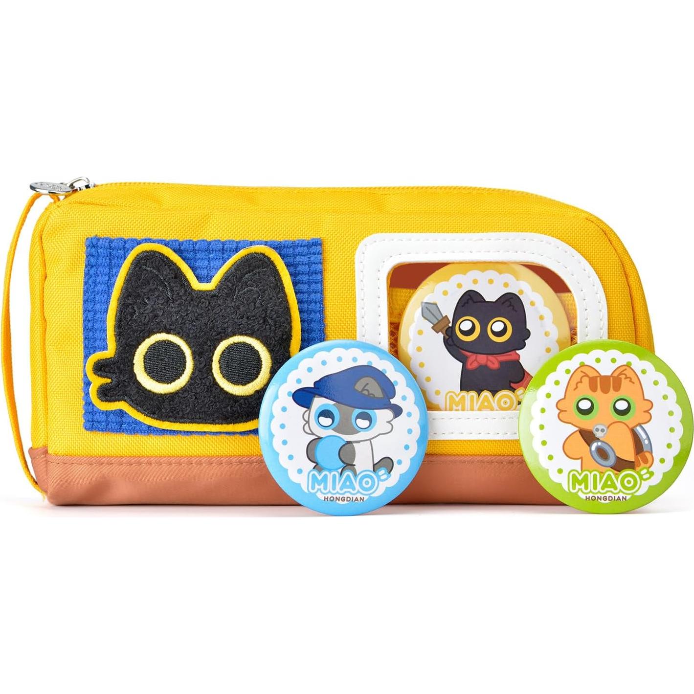 Estuche de Lápices Lanxivi Gato Amarillo 20x11cm Gran Capacidad