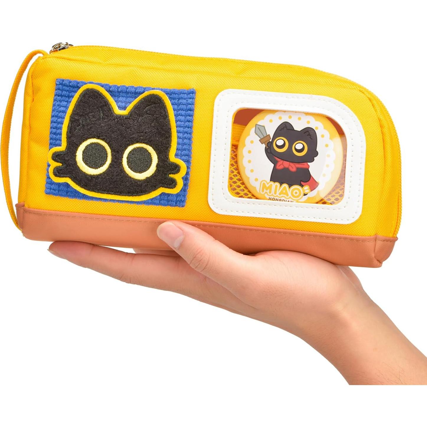 Estuche de Lápices Lanxivi Gato Amarillo 20x11cm Gran Capacidad