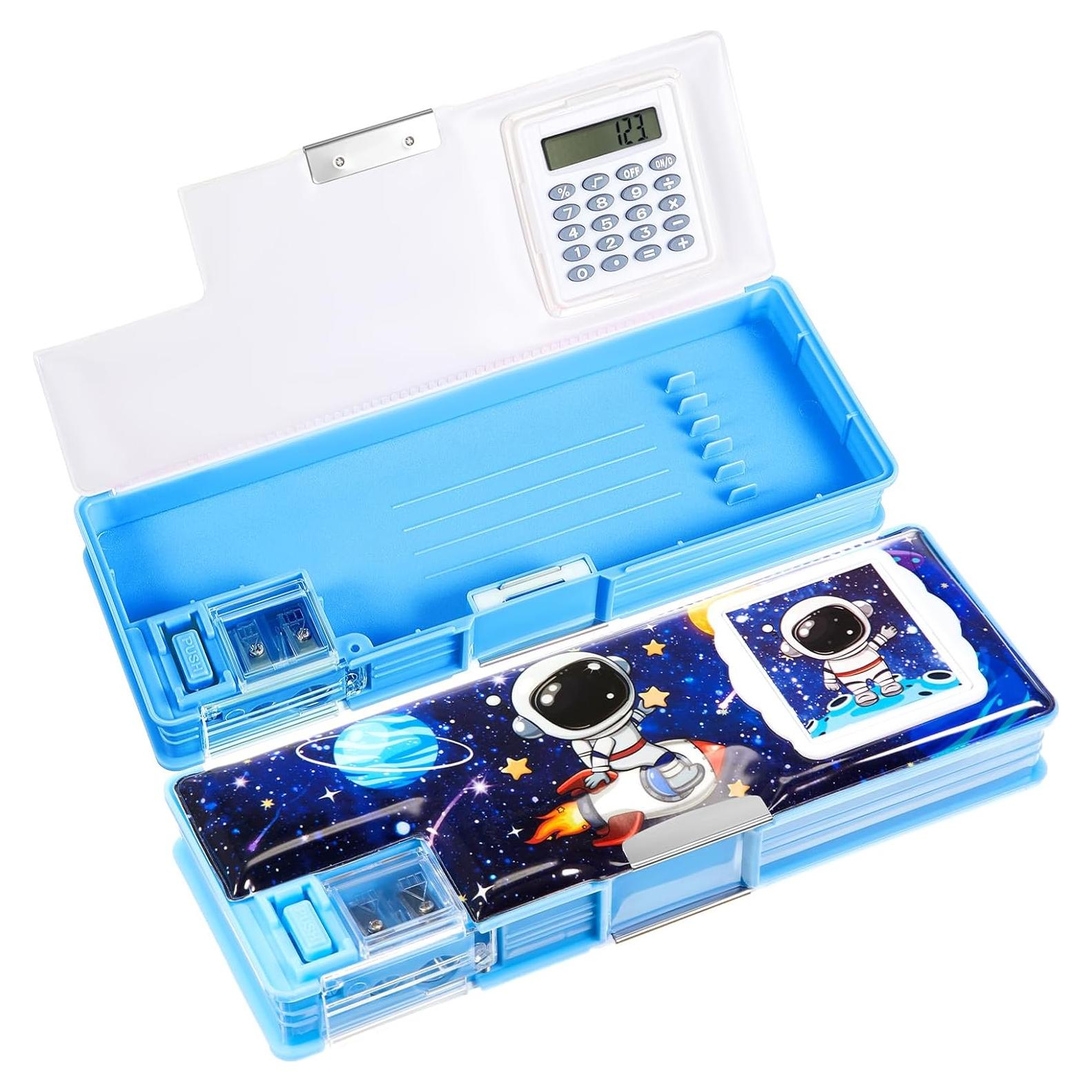 Estuche de Lápices Multifuncional Henoyso Astronauta con Calculadora