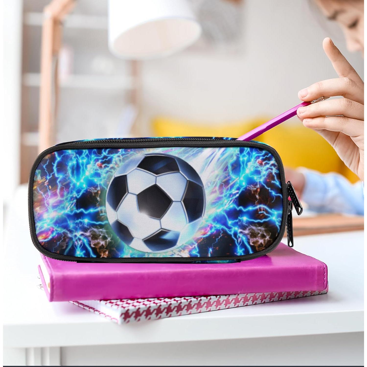 Estuche de Lápices Multifuncional Ansteade Fútbol Claro 22.1cm