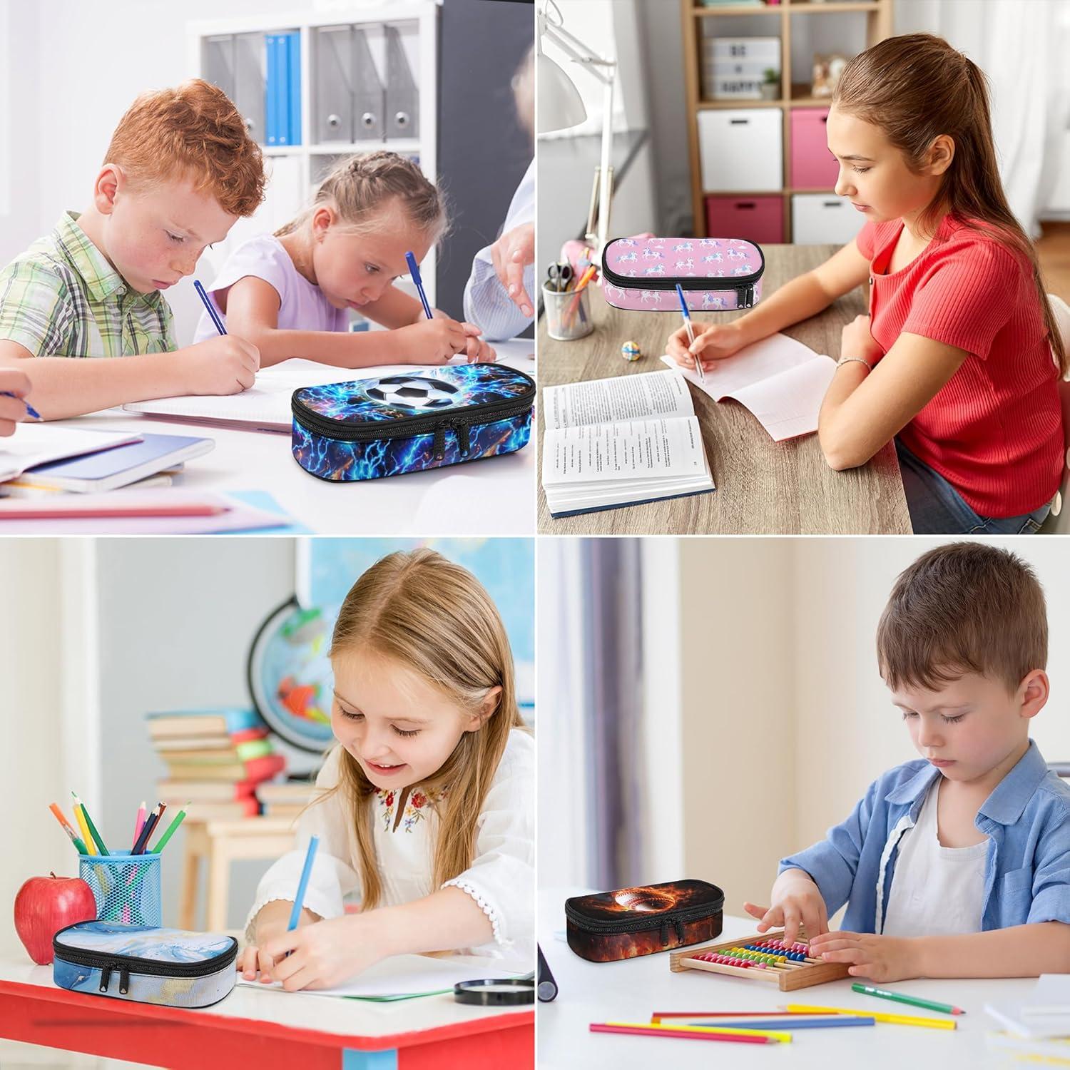 Estuche de Lápices Multifuncional Ansteade Fútbol Claro 22.1cm