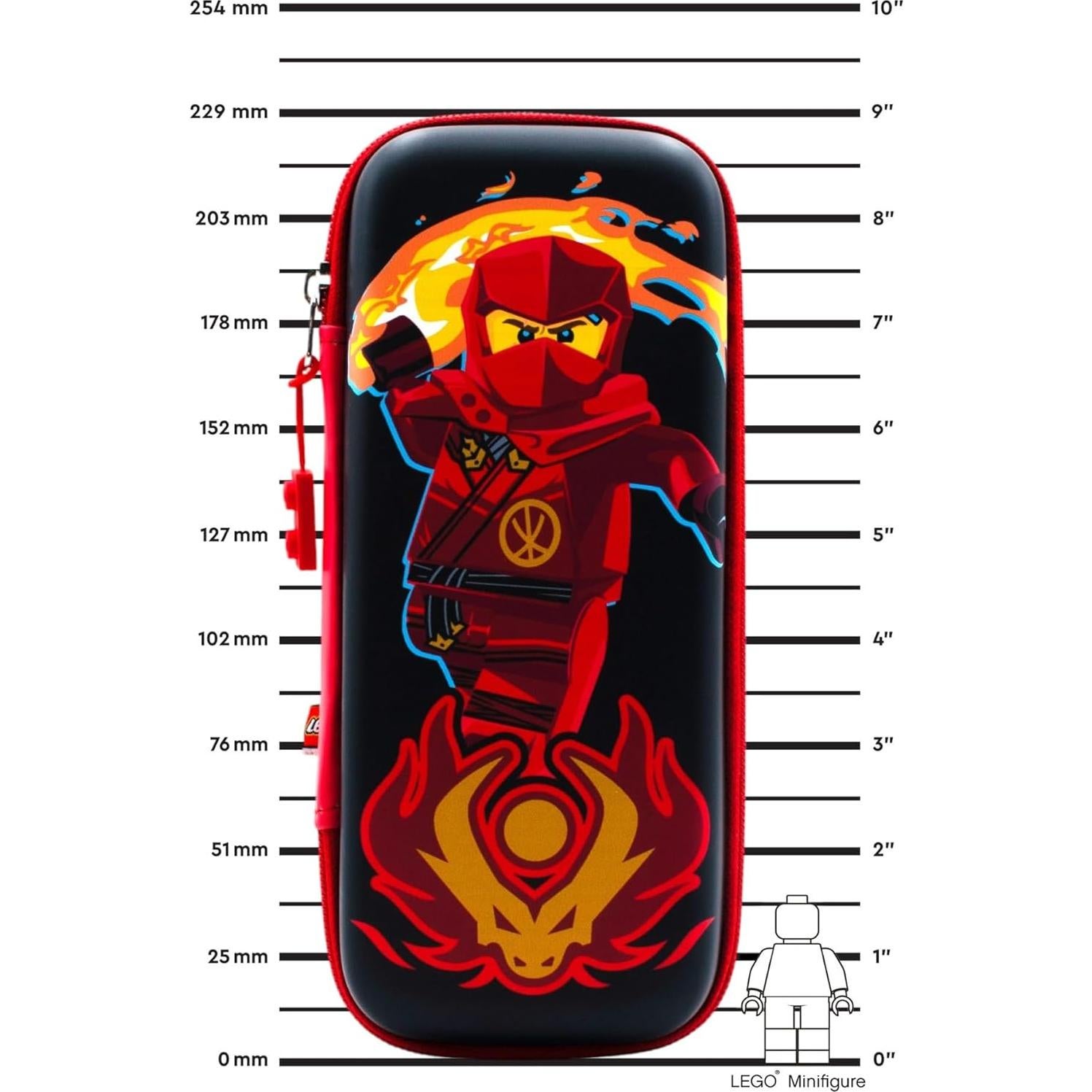 Estuche de Lápices LEGO Ninjago Kai - 22.86x10.16 cm, Negro