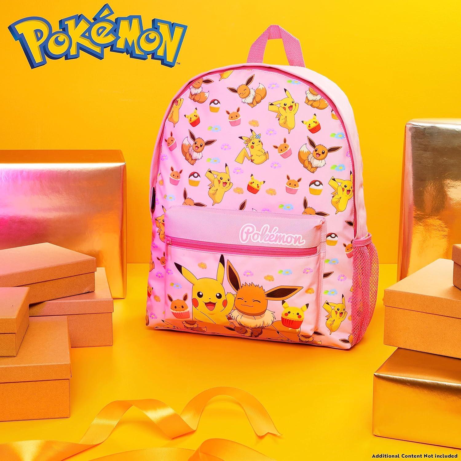 Mochila Escolar Pokemon Partyreal Rosa 40x31x10.5 cm