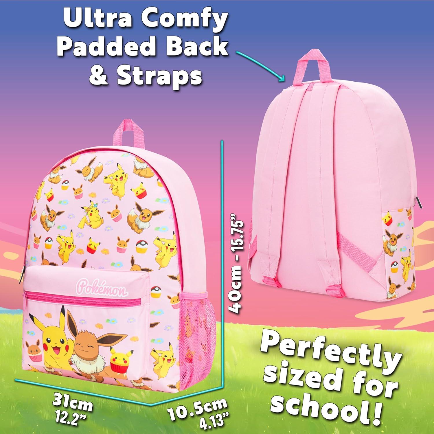 Mochila Escolar Pokemon Partyreal Rosa 40x31x10.5 cm