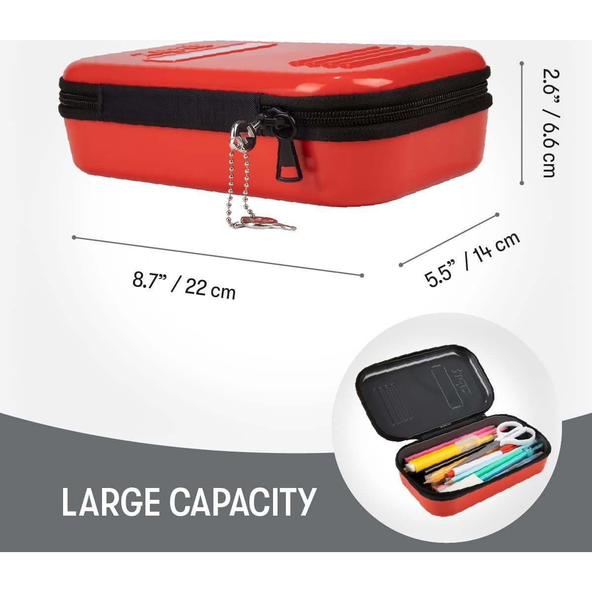 Estuche de Lápices ZIPIT Lock Rojo - Caja Cerrable 22.4x13.5cm