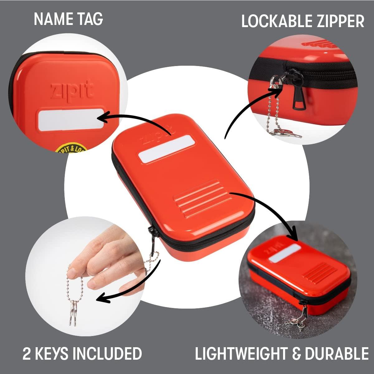 Estuche de Lápices ZIPIT Lock Rojo - Caja Cerrable 22.4x13.5cm