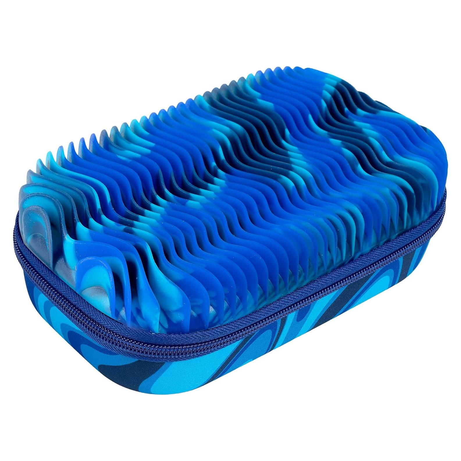 Estuche de Lápices Wavy ZIPIT para Niños - Silicona Sensorial Azul