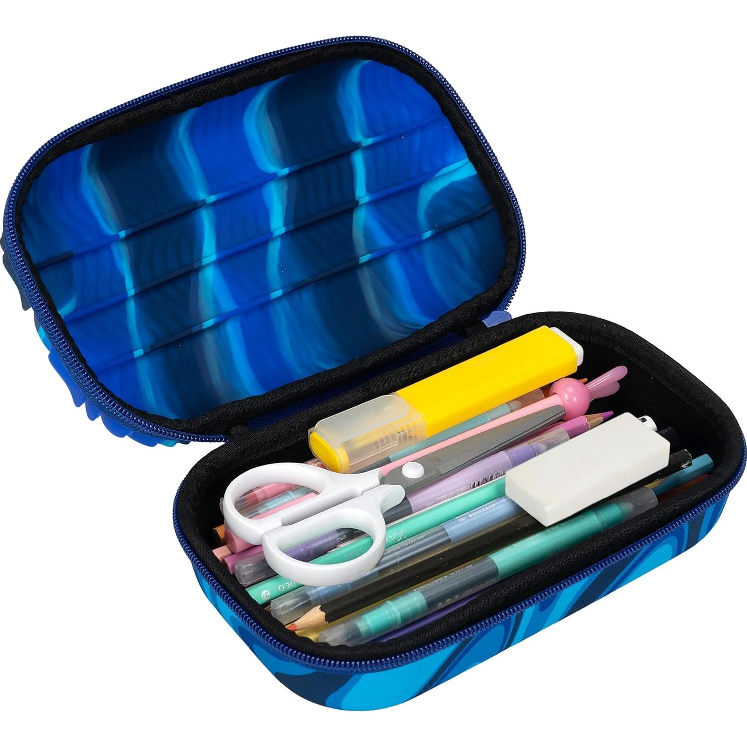 Estuche de Lápices Wavy ZIPIT para Niños - Silicona Sensorial Azul