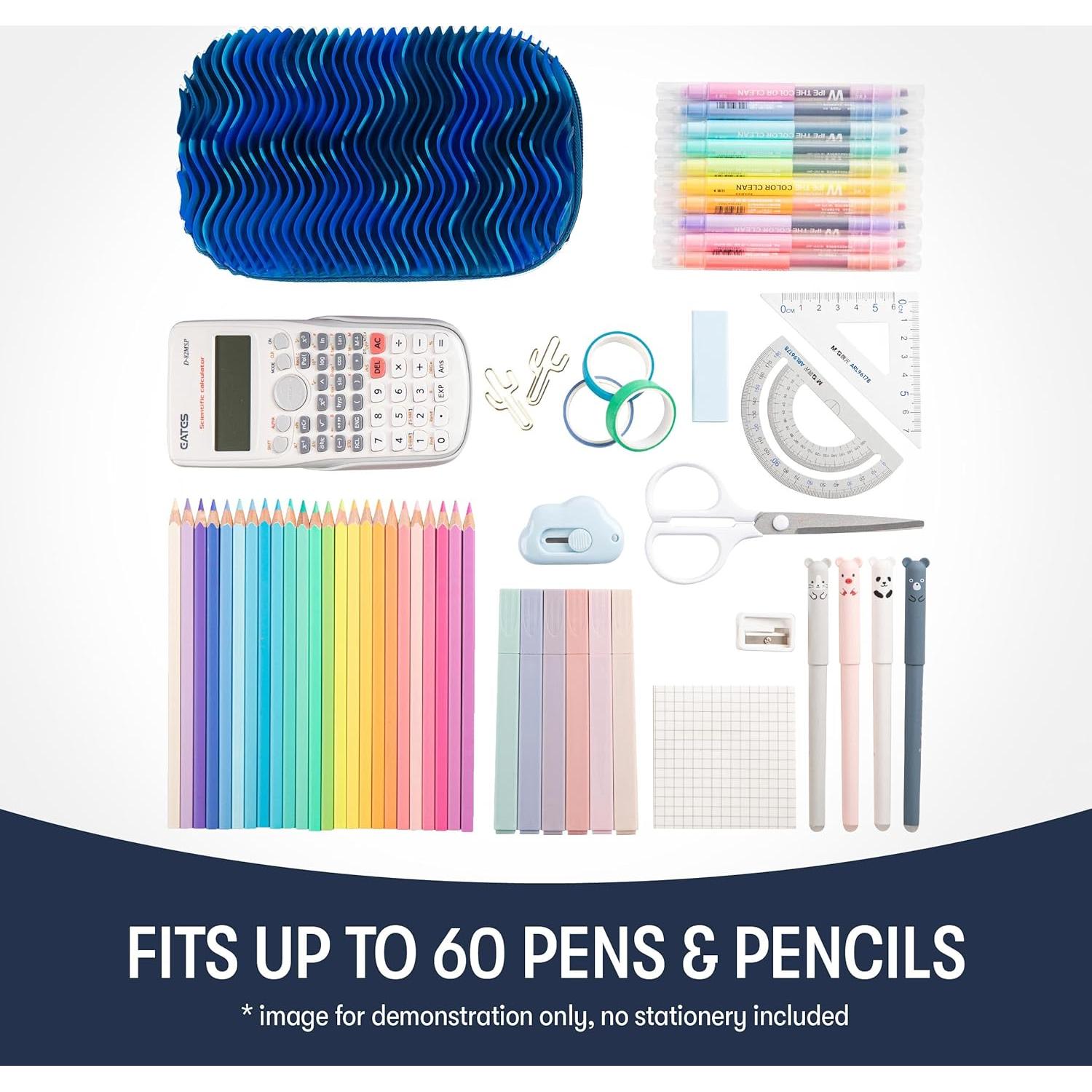 Estuche de Lápices Wavy ZIPIT para Niños - Silicona Sensorial Azul