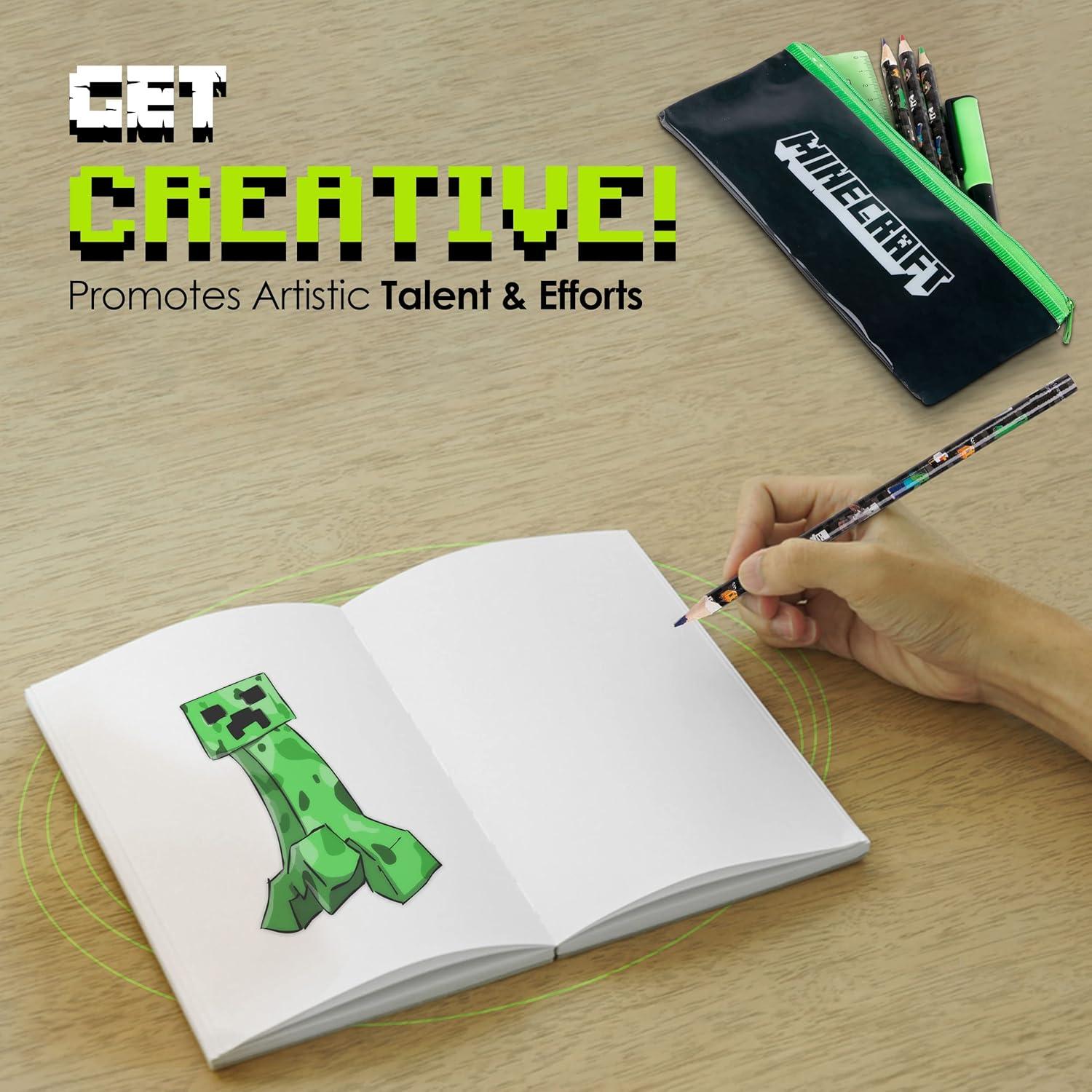 Set de papelería Minecraft con estuche y suministros escolares