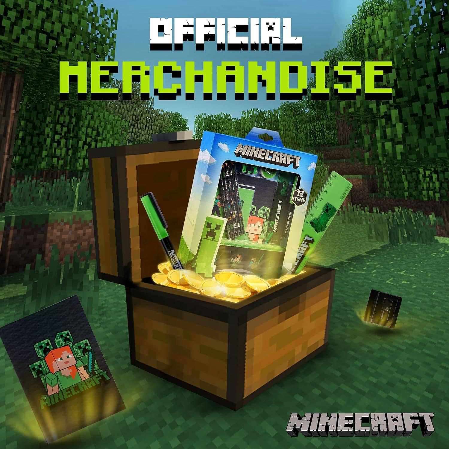 Set de papelería Minecraft con estuche y suministros escolares