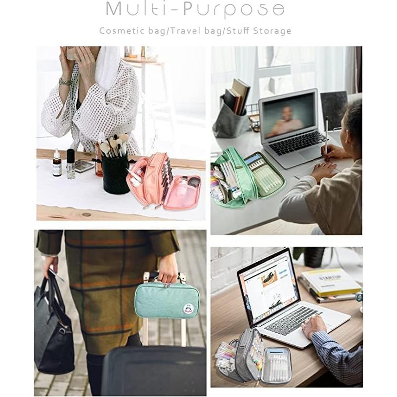 Estuche de Lápices Grande Negro Organizador de Escritorio