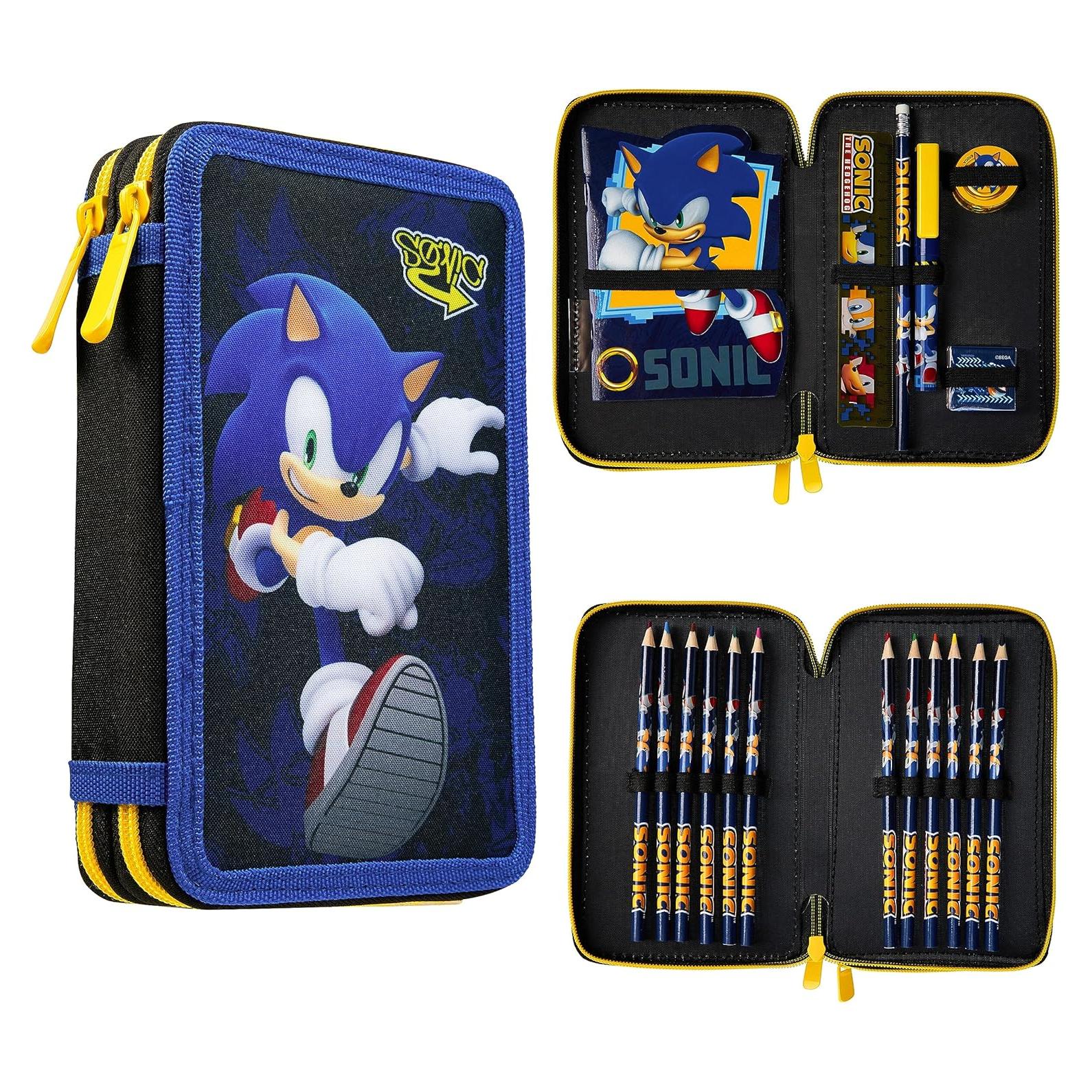 Estuche de Lápices Sonic The Hedgehog para Niños - Set Escolar