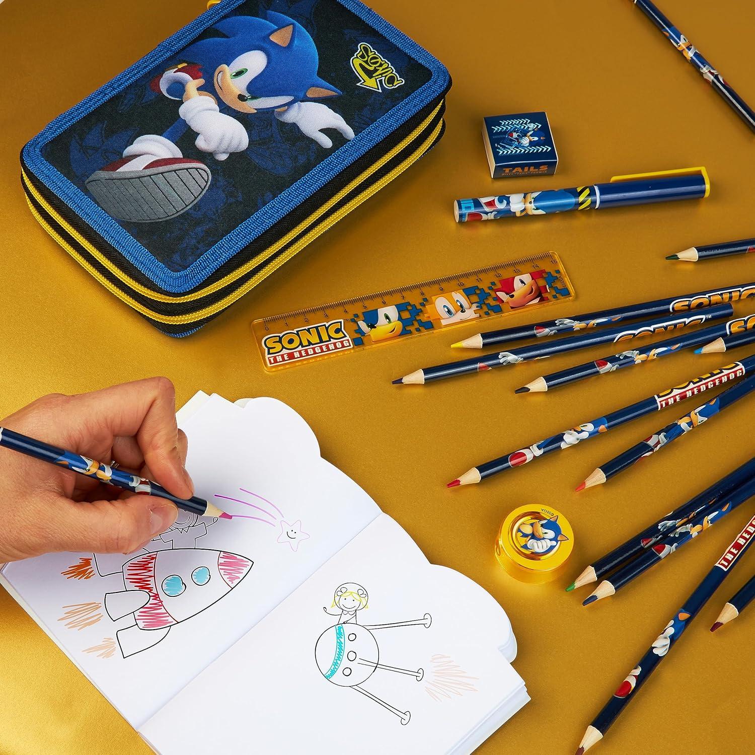 Estuche de Lápices Sonic The Hedgehog para Niños - Set Escolar