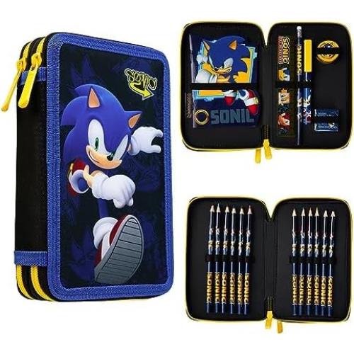 Estuche de Lápices Sonic The Hedgehog para Niños - Set Escolar