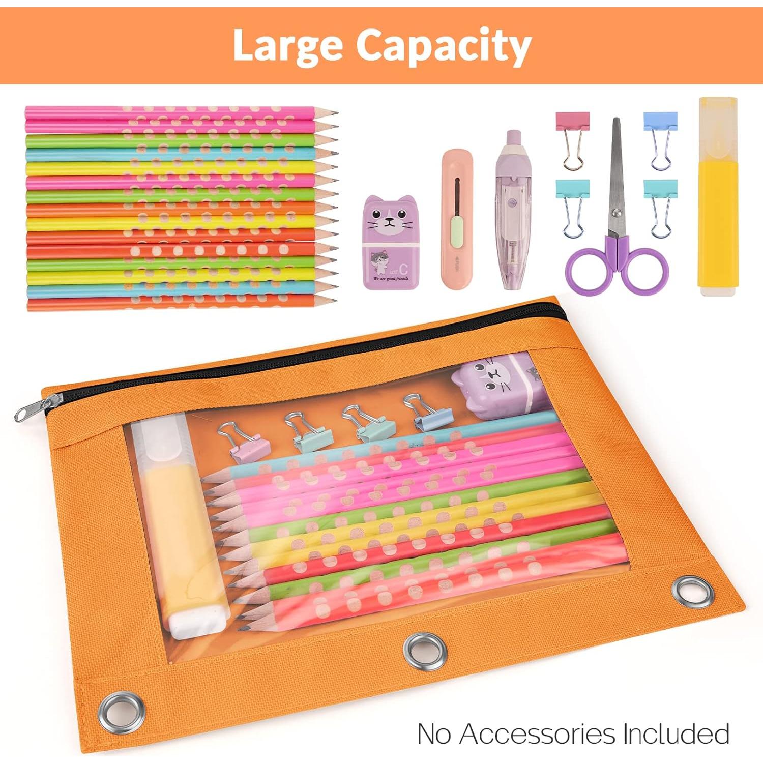 Estuche de Lápices Sooetz Azul y Naranja para Carpeta 3 Anillas