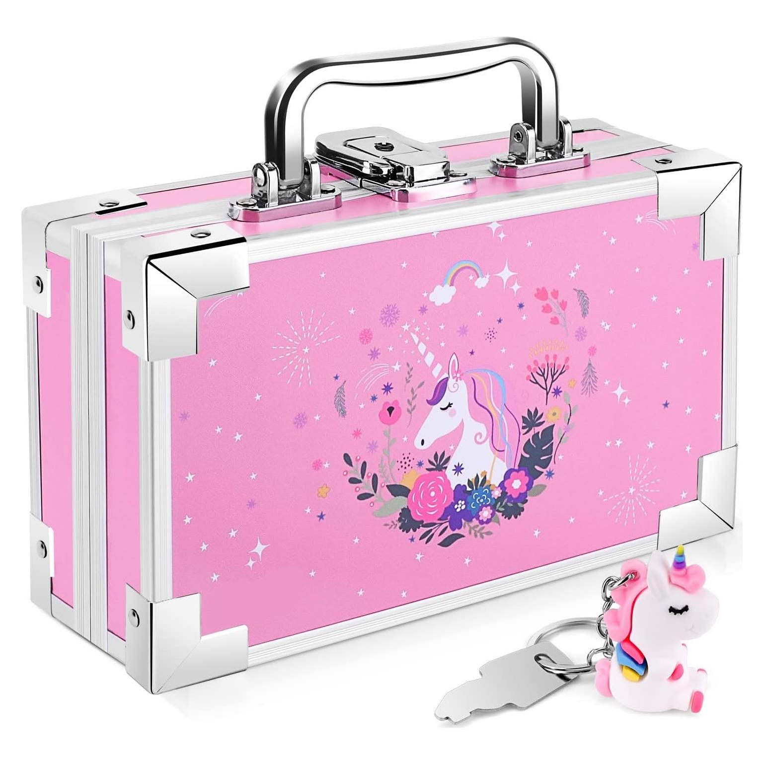 Caja de Lápices JYPS Unicornio Rosa con Cerradura y Asa 21.8x7.6x13cm
