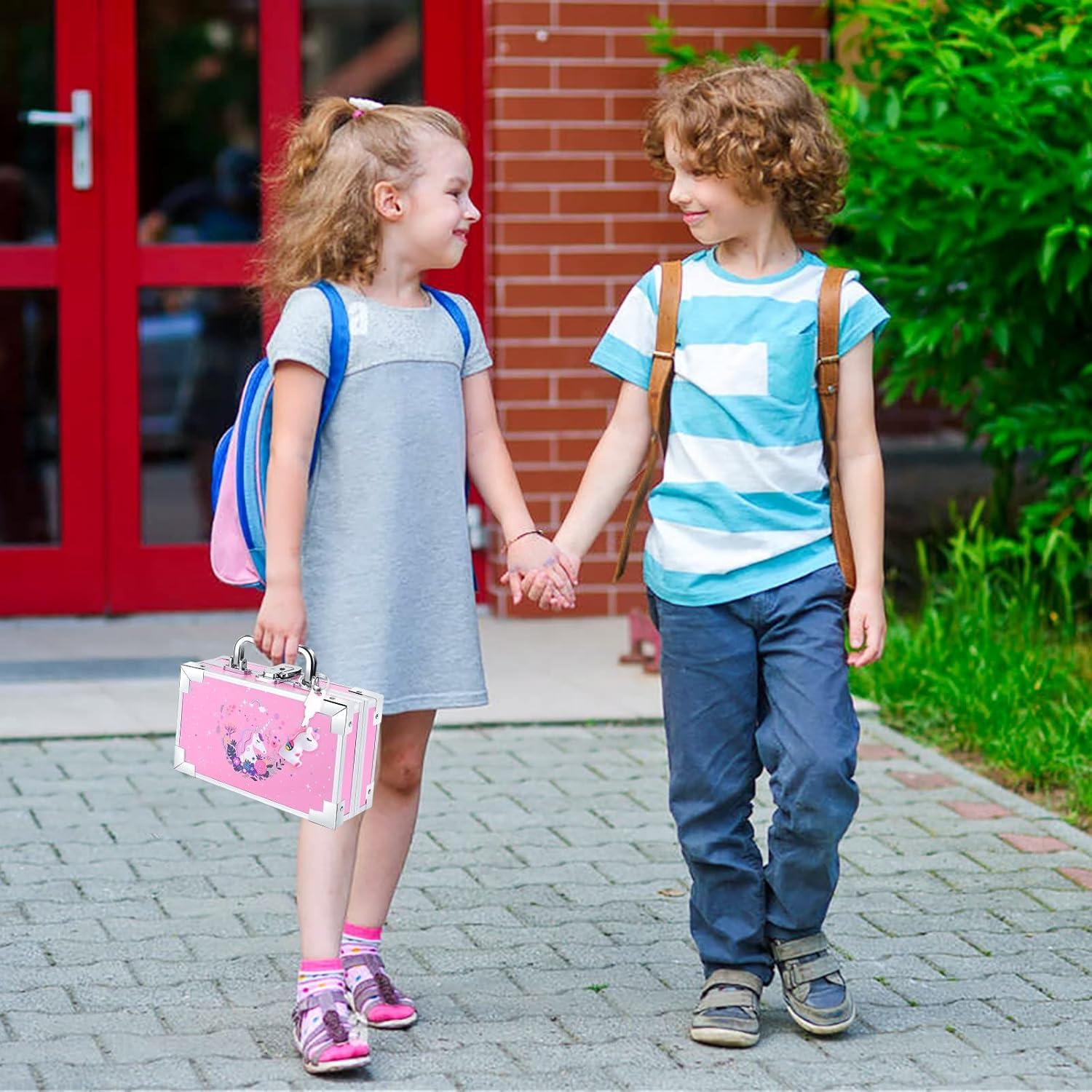 Caja de Lápices JYPS Unicornio Rosa con Cerradura y Asa 21.8x7.6x13cm