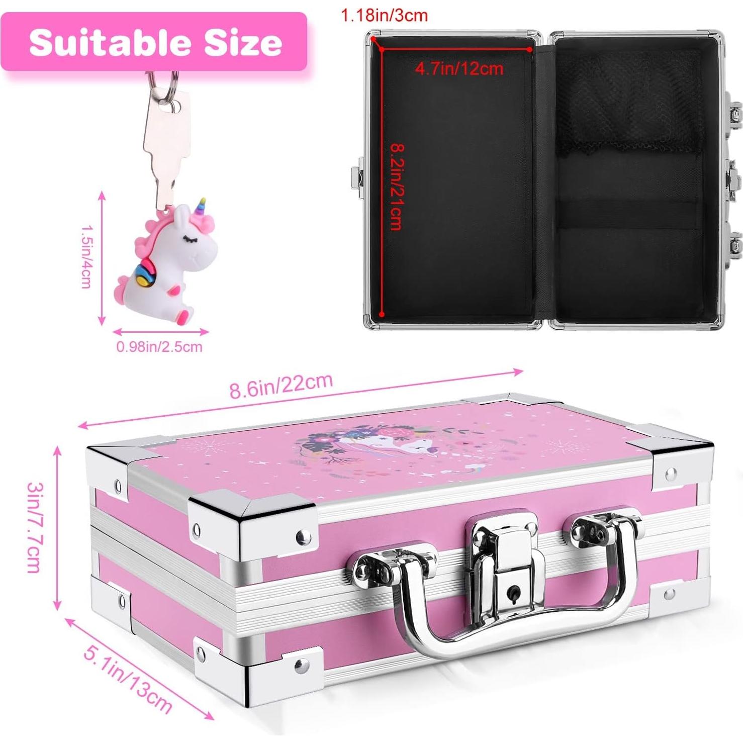 Caja de Lápices JYPS Unicornio Rosa con Cerradura y Asa 21.8x7.6x13cm
